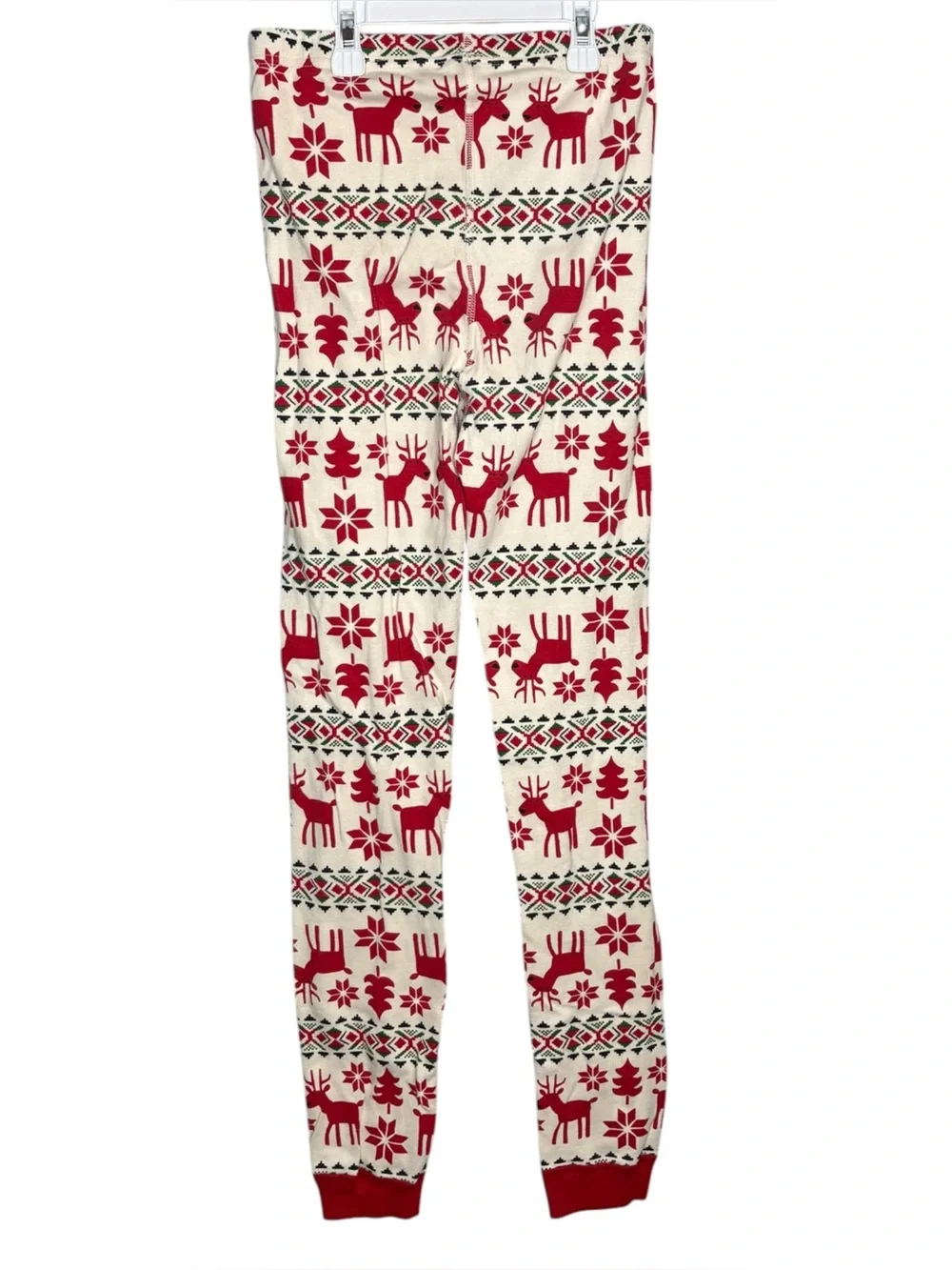 Hanna Andersson pajama set Christmas reindeer Red White kids size 14 fair isle